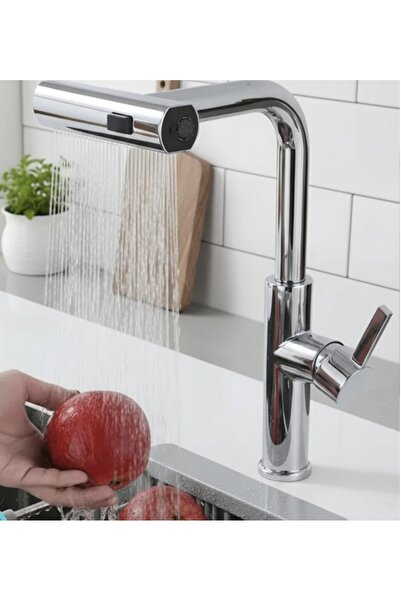 ESHOME Rio Spiralli mutfak Eviye bataryası krom sıcak soğuk çift su girişlidi...
