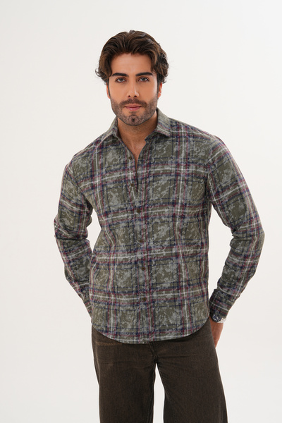 Catto Peak قميص رجالي 100% قطن قميص عادي موسمي