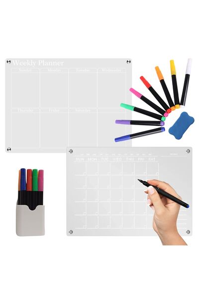 shumee Planificator magnetic pentru frigider WOBELL 1265 cu markere, 2 buc.