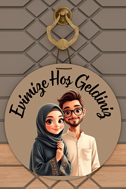 Dormot Ornament de ușă cu temă dublă cu turban cu imprimare digitală modernă