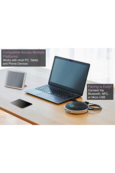 Yamaha مكبر صوت محمول YVC-200 مزود بمنفذ USB وبلوتوث - أسود