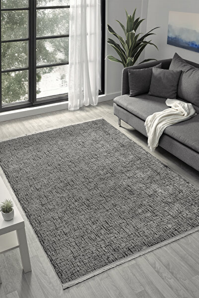 SEYRAN HALI Roma Antrasit Halı Akrilik Halı Yumuşak Dokulu Salon Oturma Odası Yatak Odası Halısı 419