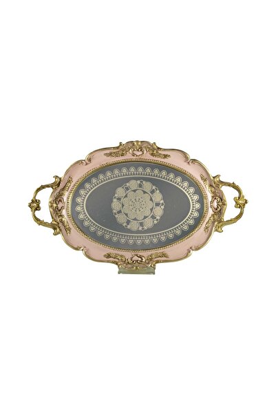 Storish Vintage Oval Tepsi Pembe