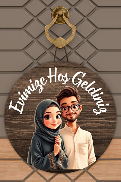 Dormot Ornament de ușă cu temă dublă cu turban cu imprimare digitală modernă