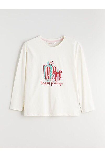 LC Waikiki Bisiklet Yaka Baskılı Kadın Pijama Takımı