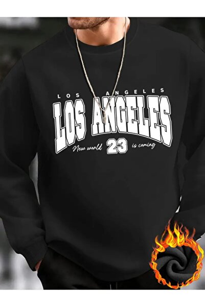ship master سويت شيرت لوس أنجلوس مطبوع للرجال/للجنسين – صوف سميك، رقبة دائرية...