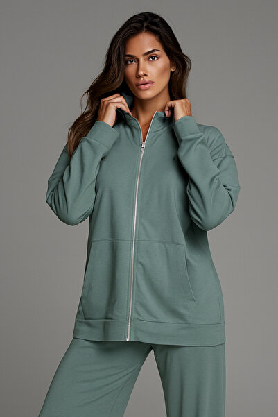 Mivoon Σετ αθλητικής φόρμας D ψηλός λαιμός με 2 τσέπες με φερμουάρ, μεγάλο μέγεθος 6XL