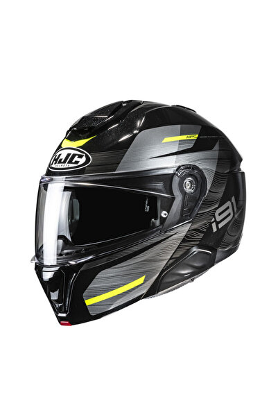 HJC İ91 Dusk MC3H Çene Açılır Motosiklet Kaskı Gri Neon Sarı