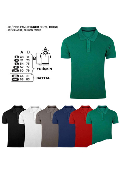 blck & premium Polo Neck Golf T-Shirt 95% Cotton Softtouch Tech. 3-Button Ribana Collar