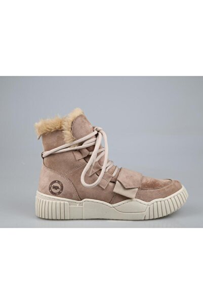 M.P. Kışlık Suya Dayanıklı İçi Kürklü Rahat Bağcıklı Kadın Bot Bej