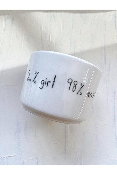 Home 2% Girl 98% Anxiety Yazılı Fincan