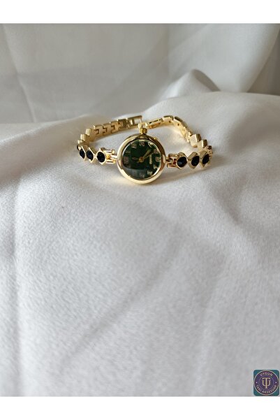 uyguntakıaksesuar Gold Color Black Stone Women's Wristwatch – Trendy Design w...