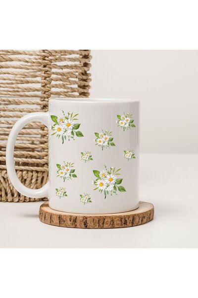 kubdekor Papatya Printed Mug Cup Flower Series