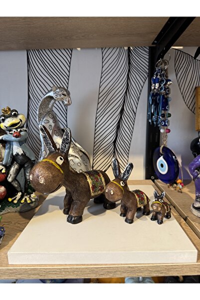 Atak Hediyelik Dekoratif 3’lü eşek biblo seti polyester