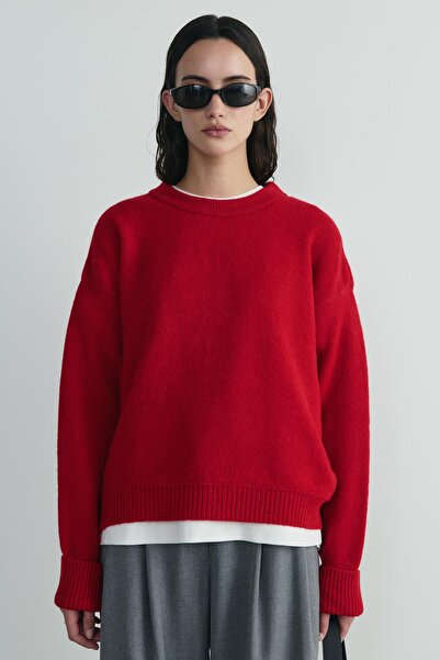 Suud Collection Red Bella Oversized Sweater