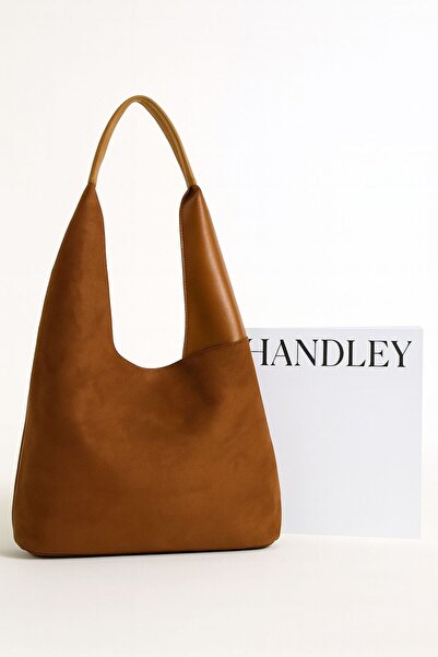 Handley Minimalist Süet Tote Çanta – Şık Vegan Deri Omuz ve El Çantası