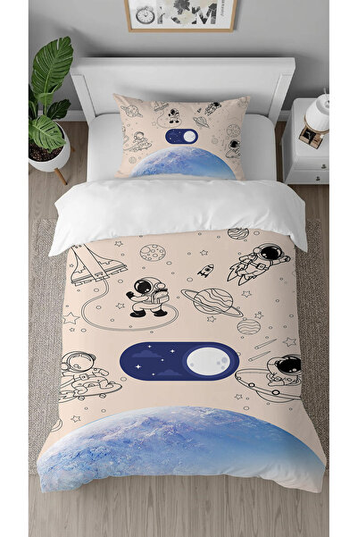 GREENDECOR طقم غطاء لحاف للأطفال من Space Planet Mars بنمط مطبوع رقميًا بتصمي...