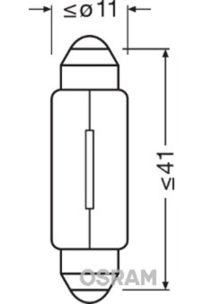 ams-OSRAM BULB 12V C10W ORIGINAL SET 10 PCS OSRAM