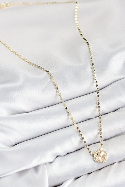 Skygo Brass Zircon Stone Clover Model Crushed Chain Gold Color Women's Necklace - Tj-Bko10392