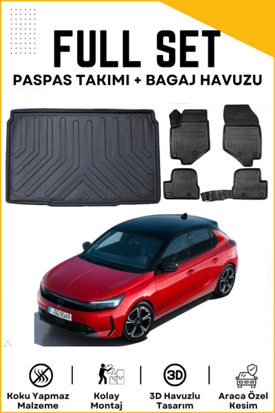 ko kaliteoto Opel Corsa F 2021-2022-2023-2024-2025 Model Birebir Uyumlu Bagaj...