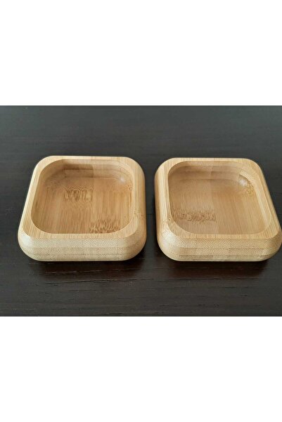 bir sürü eşya pak market 2 Pieces Bamboo Snack Bowl Nut Plate - Square