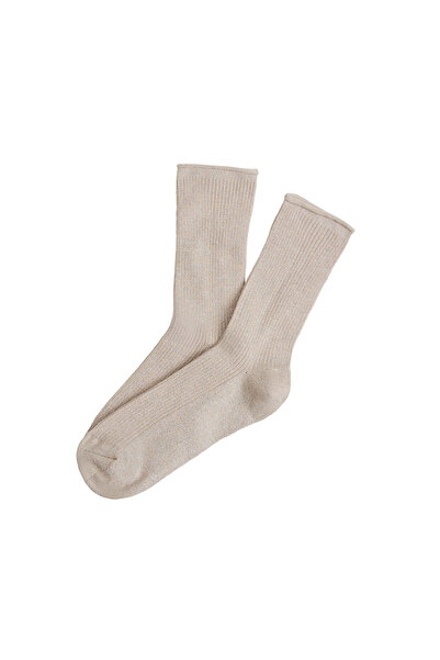 ESOTIQ Șosete pentru femei cu imprimeu de cașmir, tricotate, cu nervuri metalice, până la jumătatea gambei