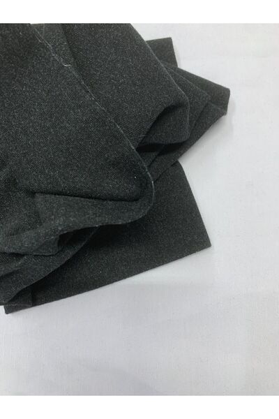 Yiğit Kumaş Thin Ribbed Fabric, Piece 90X60 cm Anthracite Color