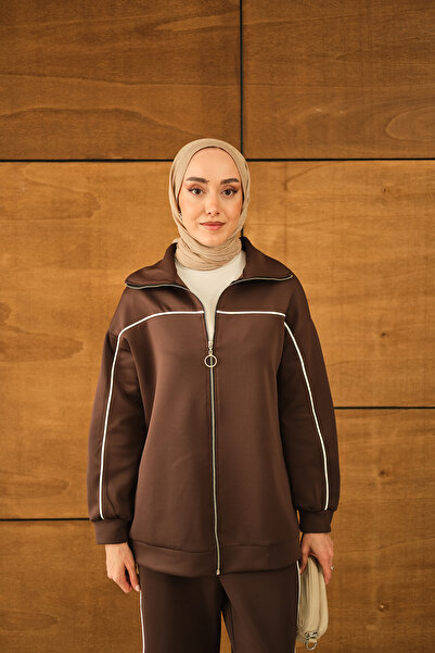 LOCCO Γυναικείο Ρόμπα με ρέλι Σετ Καφέ