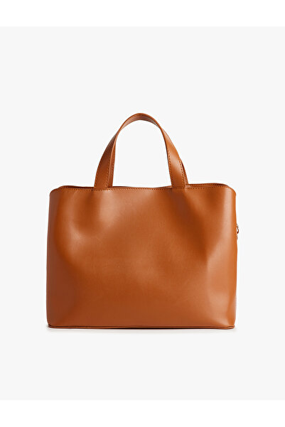 Koton Faux Leather Compartmented Handle Strap Tote Bag