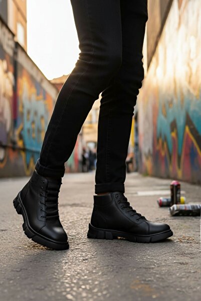 Deri De Luxe Ανδρικές μπότες από γνήσιο δέρμα με ελαστικό