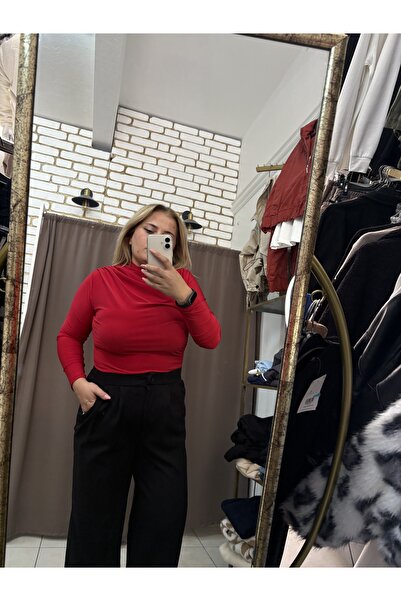 TUBA TOPTAŞ Knitted Crepe Palazzo Pants