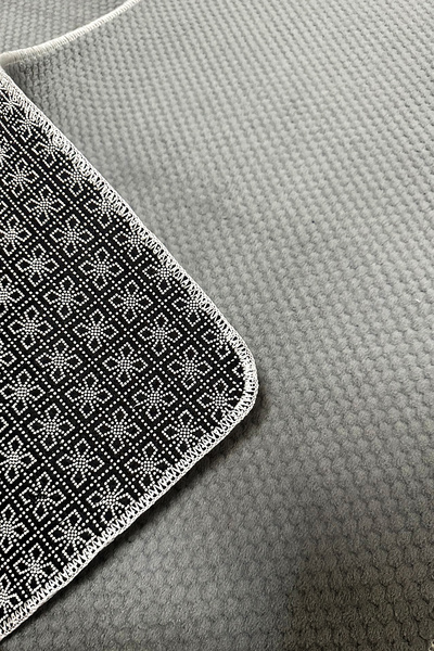 Chilai Home Fine up Gray 2-Piece Bath Mat, 4 Seasons Washable Non-Slip Base