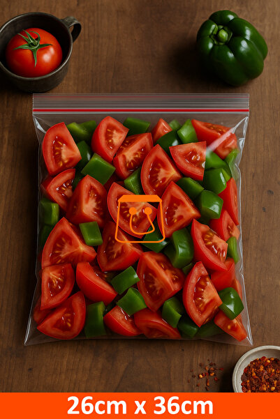 Öztürk ambalaj 50'li Buzdolabı Kilitli Torba Poşet Dondurucu İkramlık Çerez Davet Kına Hediyelik Poşeti 26x36 cm