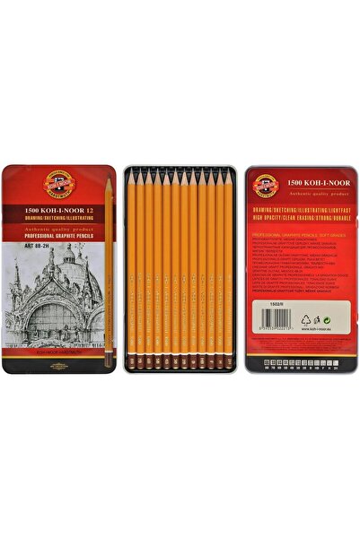 Koh-i Noor Professional Grade Pencil Set Charcoal Pencils 12 Pieces (2H-8B) + 120 Gr A5 Notebook with Gift