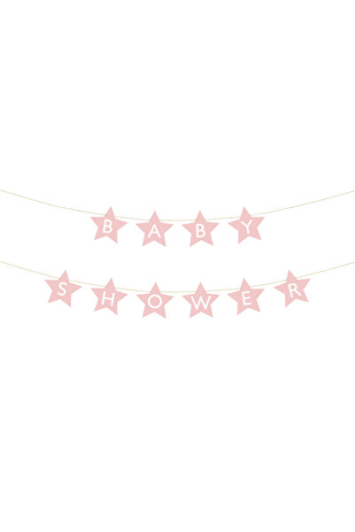 Partydeco Elegant Light Pink Indoor Baby Shower Banner, 290 x 16.5 cm