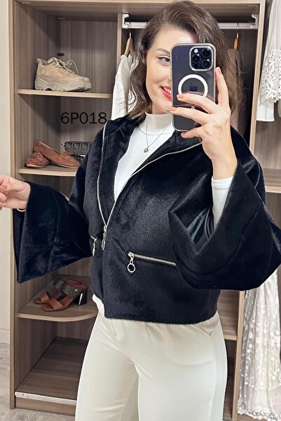 İnce Topuk Prive Series Fox Pockets Zippered Bomber Jacket 6P018