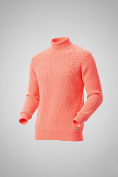 Pulltonic Erkek Yarım Balıkçı Yaka Desenli Kazak | %70 Kaşmir