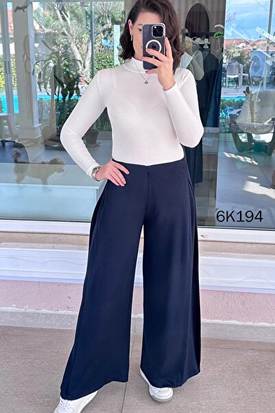 İnce Topuk Side Pleated Modal Casual Trousers 6K194