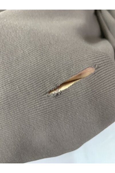 Yiğit Kumaş Thin K Ribbed Knit Fabric, Piece 170X110 cm Brown (Cut)