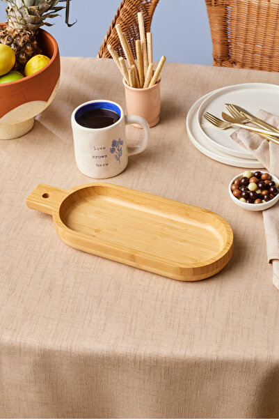 Karaca Bamboo Lora Serving Tray with Handle 33 cm