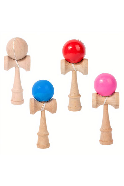 Issa Kendama 18cm din lemn cu bilă colorată lucioasă, diverse culori