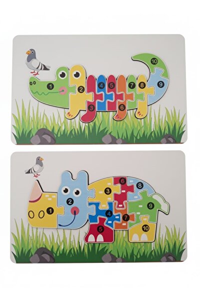 AdalıCraft Montessori Frame 2 Bultak Ahşap Puzzle Seti/ Eğitici ve Zeka Geliş...