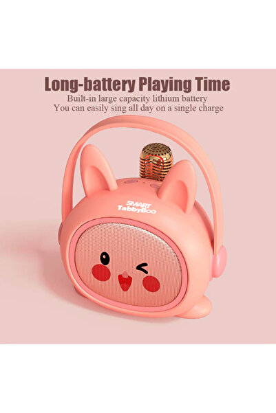 SMART TabbyBoo Microfon karaoke copii Poly, cu difuzor separat, microSD card, 4 efecte voce, Roz