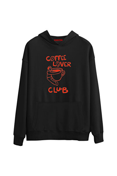 Açık Garaj Coffee Lover με τύπωμα Premium 3 Thread Ş επένδυση fleece K με κουκούλα Unisex, Γυναικεία, Ανδρική μπλούζα με κουκούλα