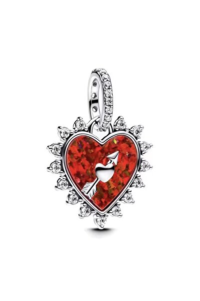 Hector&Co. Jewellery Gümüş Dönen Ok Kalp Sallantılı Charm