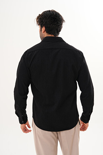 Catto Peak Мъжка памучна кадифена еластична риза за всеки сезон