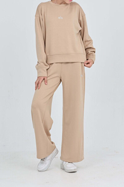 MODANINO Girl's Wide Leg Pants - Double Face Fabric Bottom-Top Set 12313