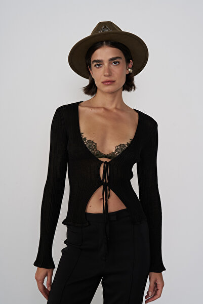 Beyyoglu Bağlama Detaylı Triko Bluz