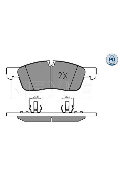 MEYLE Комплект спирачни накладки за преден мост, дискови спирачки за Mercedes...