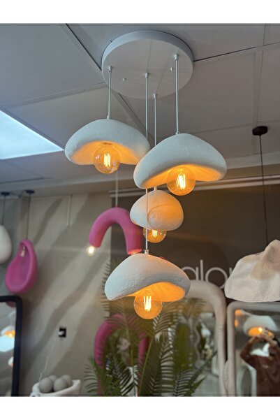 Lunalore Beton Görünümlü 25 CM 4'lü Sarkıt Avize - İskandinav & Bohem Tarz | ...